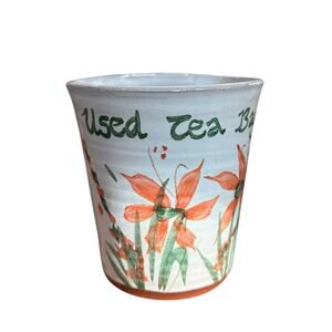 Pottery Used Tea Bags Pot Flower Floral Studio Pottery Handmade